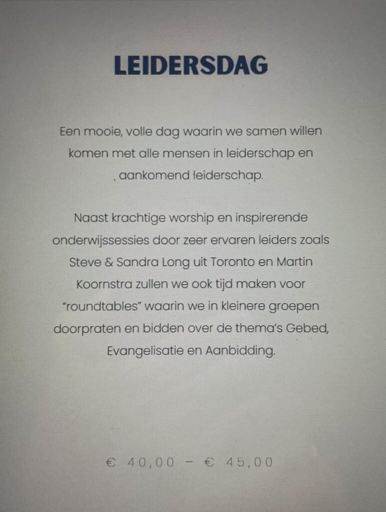 Uitleg leidersdag